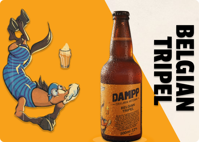 Mascote e Garrafa Dampp Beer Belgian Tripel